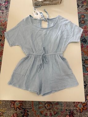 Area Code 407 Light Blue Romper- tween girls size 13